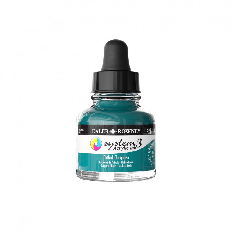 Daler-Rowney System3 Acrylic Ink 29.5 ml - ftalo turkis - Blæk