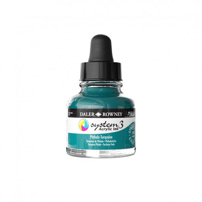 Daler-Rowney System3 Acrylic Ink 29.5 ml - ftalo turkis - Blæk