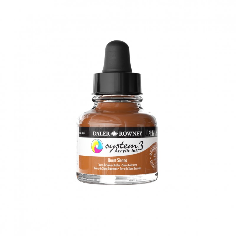 Daler-Rowney System3 Acrylic Ink 29.5 ml - Burnt sienna - Blæk