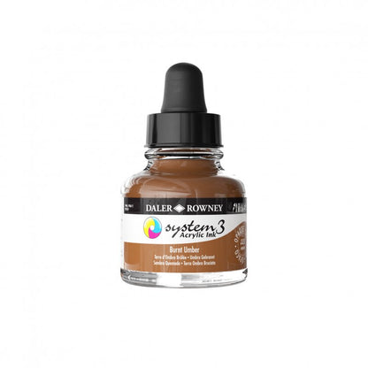 Daler-Rowney System3 Acrylic Ink 29.5 ml - Burnt umbra - Blæk