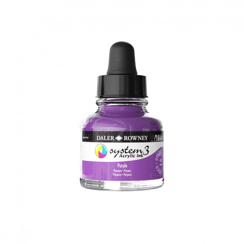 Daler-Rowney System3 Acrylic Ink 29.5 ml - lilla - Blæk