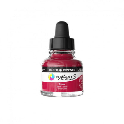 Daler-Rowney System3 Acrylic Ink 29.5 ml - karmosinrød - Blæk