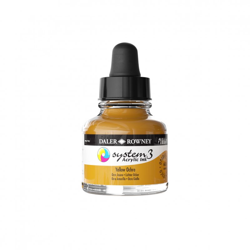 Daler-Rowney System3 Acrylic Ink 29.5 ml - gul okker - Blæk