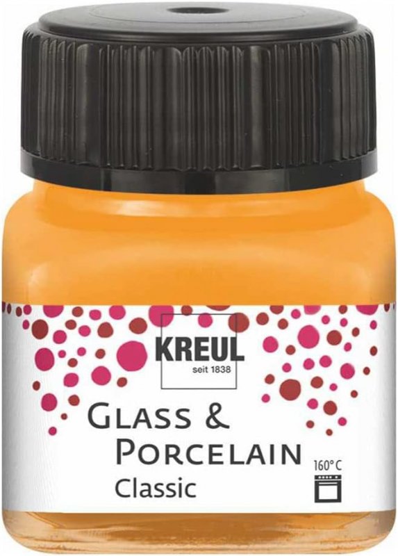 Kreul Glass and porcelain paint Classic 20 ml - dækkende orange - Glas- og porcelænsmaling