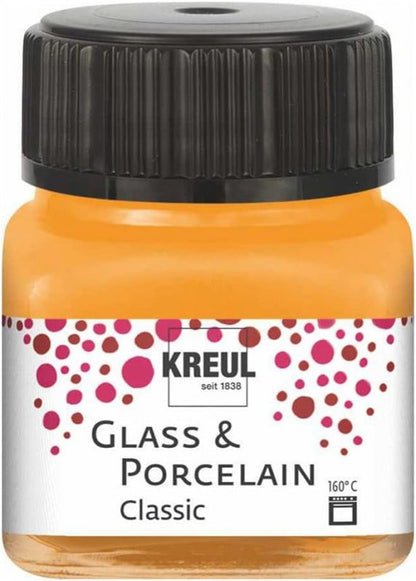 Kreul Glass and porcelain paint Classic 20 ml - dækkende orange - Glas- og porcelænsmaling