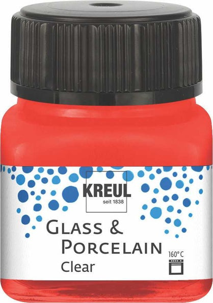 Kreul Glass & Porcelain Clear 20 ml - Kersenrood - Glas- og porcelænsmaling
