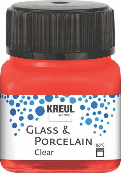 Kreul Glass & Porcelain Clear 20 ml - Kersenrood - Glas- og porcelænsmaling