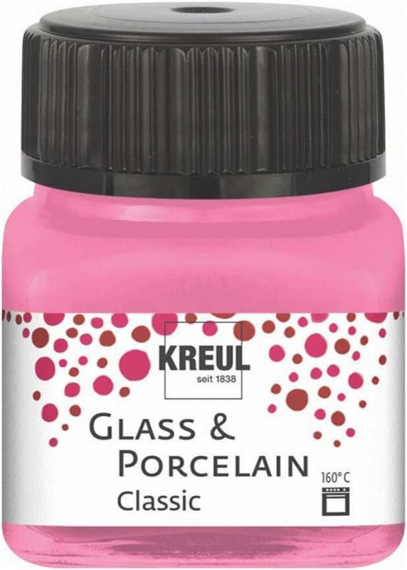 Kreul Glass and porcelain paint Classic 20 ml - dækkende Roze - Glas- og porcelænsmaling