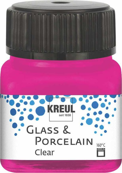 Kreul Glass & Porcelain Clear 20 ml - Roze - variant 1 - Glas- og porcelænsmaling
