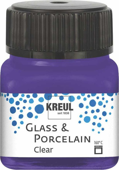 Kreul Glass & Porcelain Clear 20 ml - violet - Glas- og porcelænsmaling