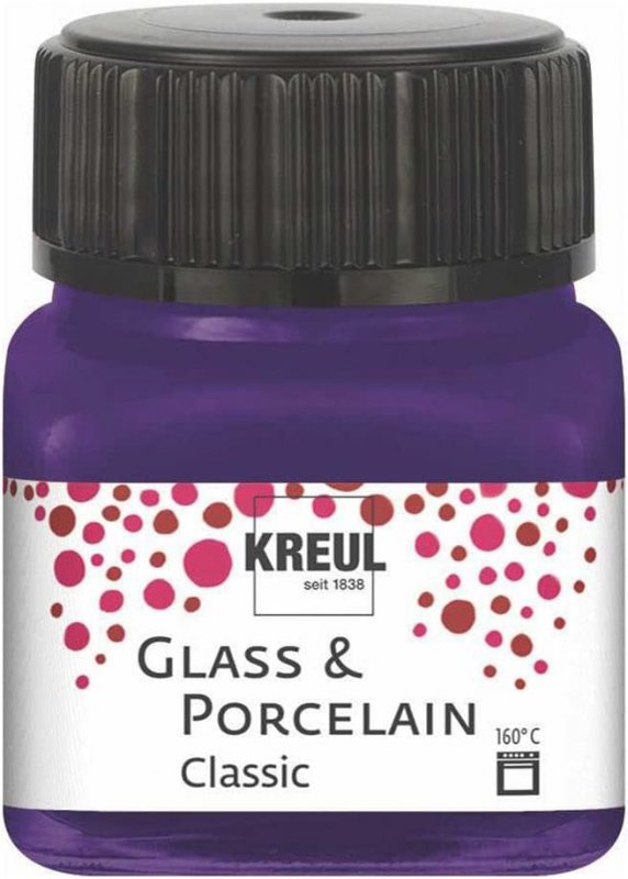 Kreul Glass and porcelain paint Classic 20 ml - dækkende violet - Glas- og porcelænsmaling
