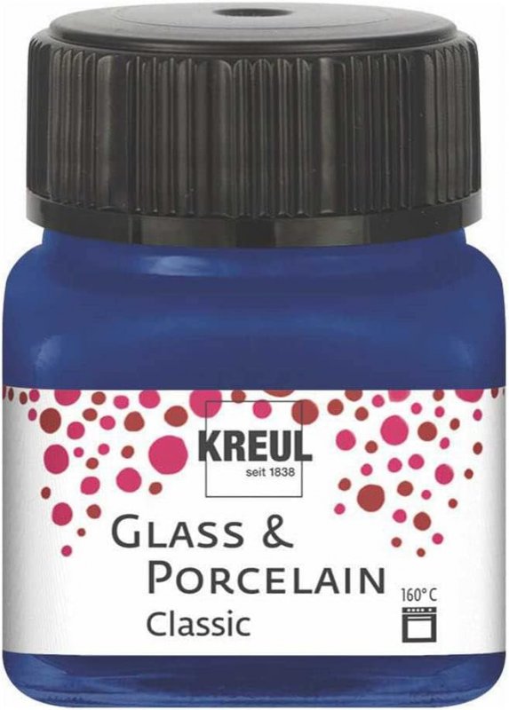 Kreul Glass and porcelain paint Classic 20 ml - dækkende Koningsblauw - Glas- og porcelænsmaling