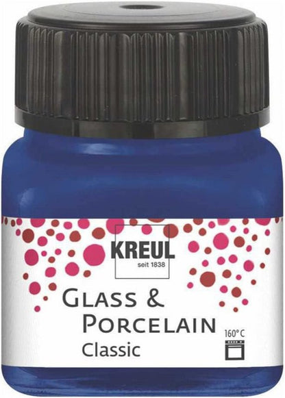 Kreul Glass and porcelain paint Classic 20 ml - dækkende Koningsblauw - Glas- og porcelænsmaling