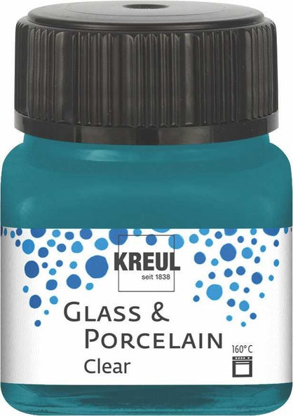 Kreul Glass & Porcelain Clear 20 ml - turkis - Glas- og porcelænsmaling