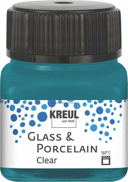 Kreul Glass & Porcelain Clear 20 ml - turkis - Glas- og porcelænsmaling