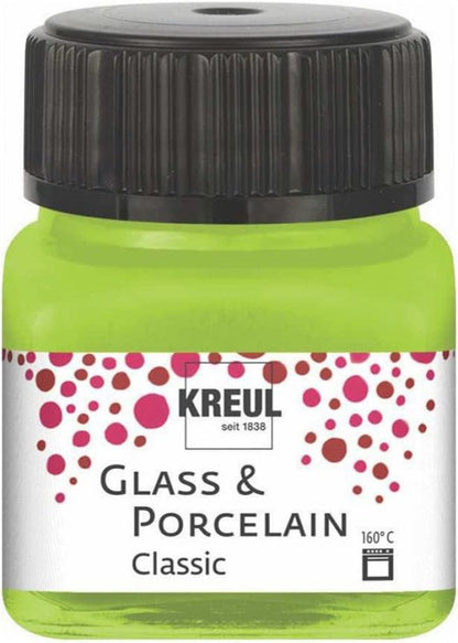 Kreul Glass and porcelain paint Classic 20 ml - dækkende Meigroen - Glas- og porcelænsmaling