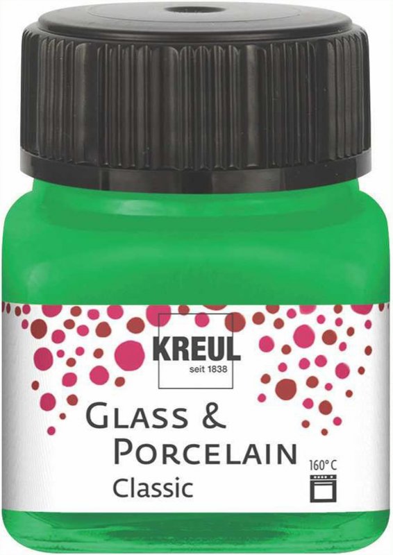 Kreul Glass and porcelain paint Classic 20 ml - dækkende grøn - Glas- og porcelænsmaling