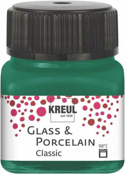 Kreul Glass and porcelain paint Classic 20 ml - dækkende mørk grøn - Glas- og porcelænsmaling