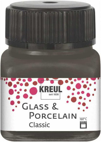 Kreul Glass and porcelain paint Classic 20 ml - dækkende Donkerbruin - Glas- og porcelænsmaling