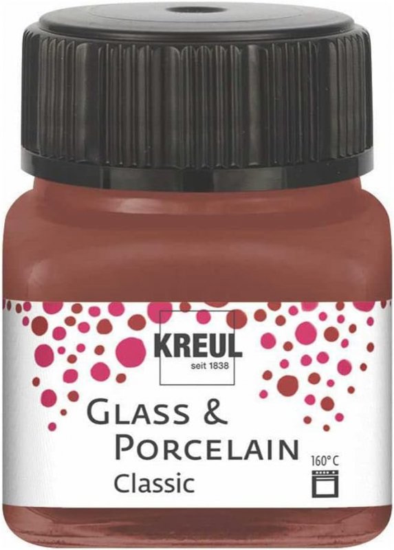 Kreul Glass and porcelain paint Classic 20 ml - dækkende Cognac - Glas- og porcelænsmaling