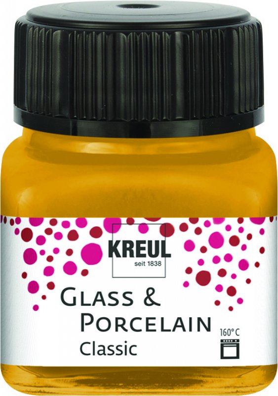 Kreul Glass and porcelain paint Classic 20 ml - metallisk guld - Glas- og porcelænsmaling