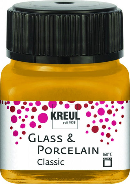 Kreul Glass and porcelain paint Classic 20 ml - metallisk guld - Glas- og porcelænsmaling