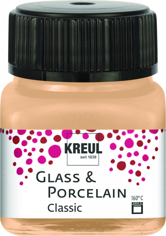 Kreul Glass and porcelain paint Classic 20 ml - metallisk Champagne - Glas- og porcelænsmaling