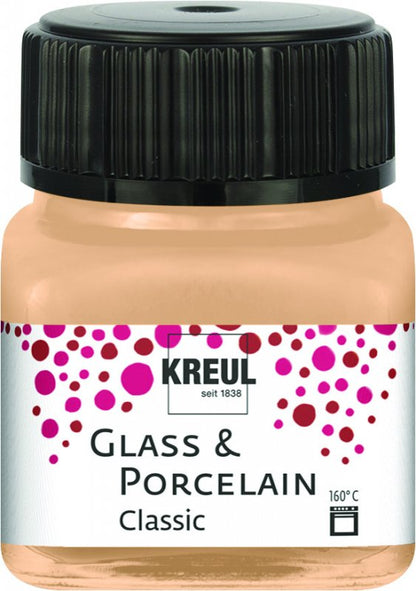 Kreul Glass and porcelain paint Classic 20 ml - metallisk Champagne - Glas- og porcelænsmaling
