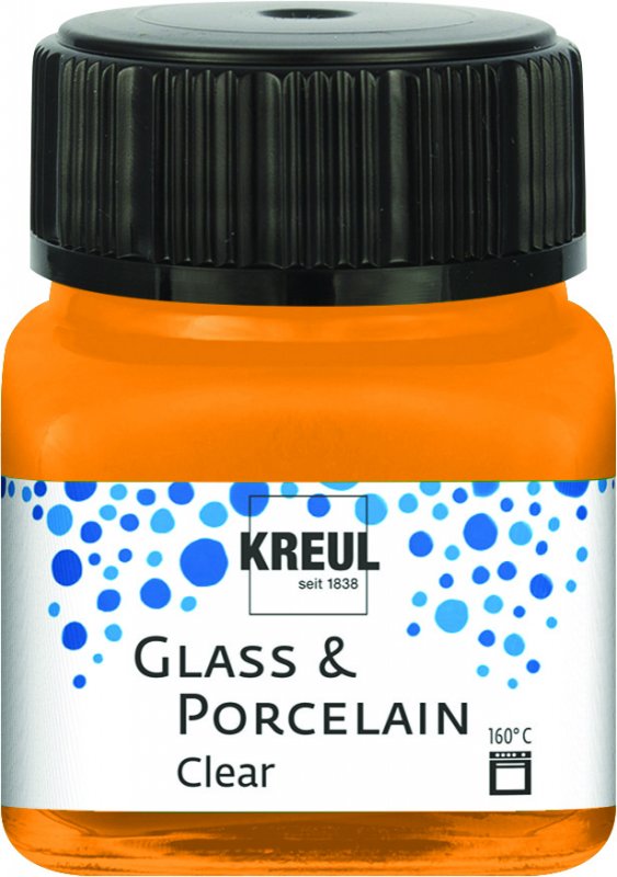 Kreul Glass & Porcelain Clear 20 ml - orange - Glas- og porcelænsmaling