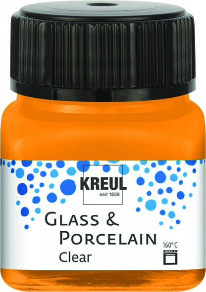 Kreul Glass & Porcelain Clear 20 ml - orange - Glas- og porcelænsmaling