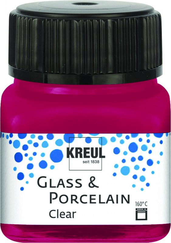 Kreul Glass & Porcelain Clear 20 ml - Wine rød - Glas- og porcelænsmaling