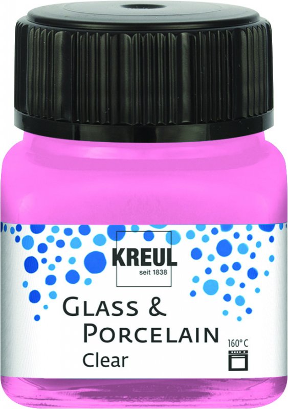 Kreul Glass & Porcelain Clear 20 ml - Roze - variant 2 - Glas- og porcelænsmaling