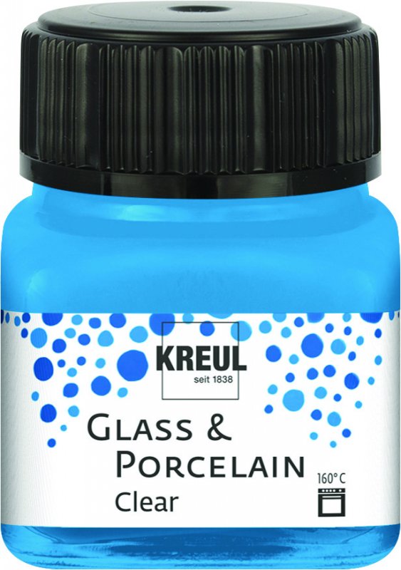 Kreul Glass & Porcelain Clear 20 ml - Waterblauw - Glas- og porcelænsmaling
