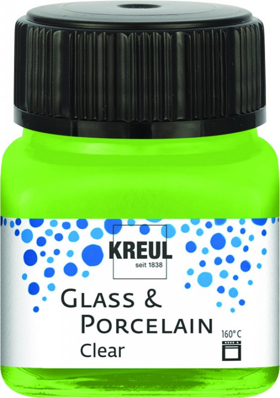 Kreul Glass & Porcelain Clear 20 ml - Appelgroen - Glas- og porcelænsmaling