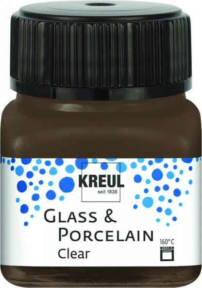 Kreul Glass & Porcelain Clear 20 ml - Espressobruin - Glas- og porcelænsmaling