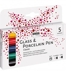 Kreul Glass & porcelain markers Sets - Classic Värit setti 5 - Lasi- ja posliinimaalit