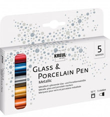 Kreul Glass & porcelain markers Sets - metallinen setti 5 - Lasi- ja posliinimaalit