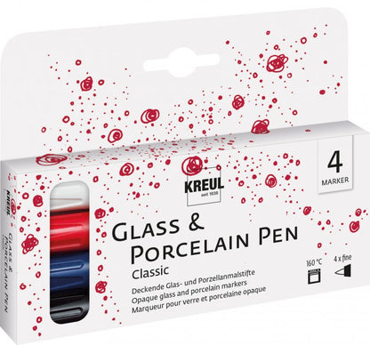 Kreul Glass & porcelain markers Sets - Classic Farver Fine sæt 5 - Glas- og porcelænsmaling