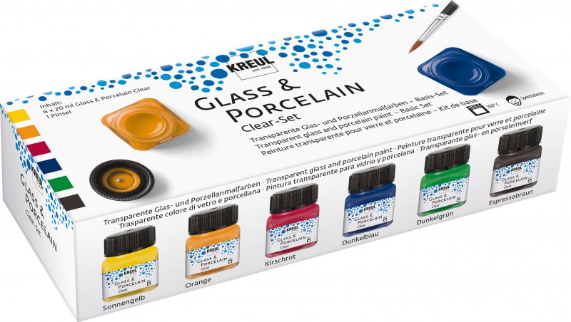 Kreul Glas- en Porseleinverf Sets 6 x 20 ml
