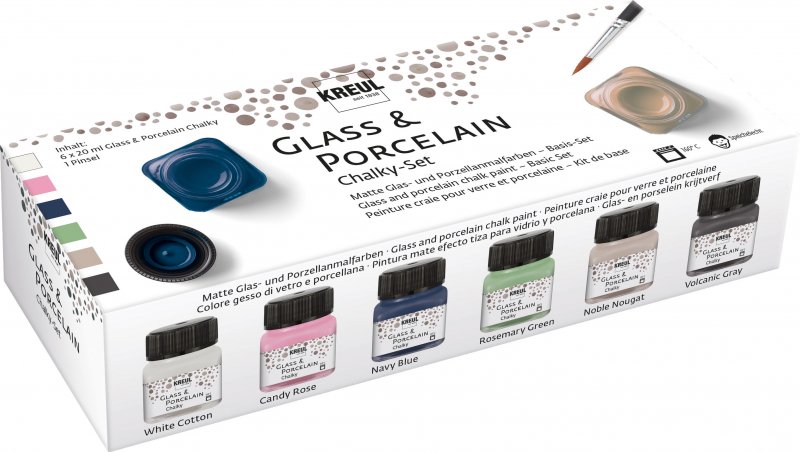 Kreul Glass and porcelain paint Sets 6 x 20 ml - Kridtfarver - Glas- og porcelænsmaling