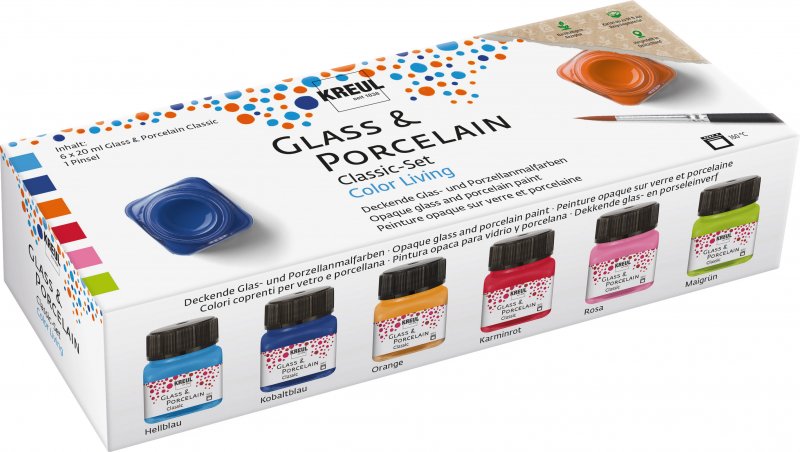 Kreul Glas- en Porseleinverf Sets 6 x 20 ml