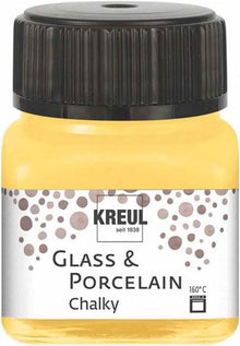Kreul Glass and porcelain paint Chalky 20 ml - keltainen Safran - Lasi- ja posliinimaalit