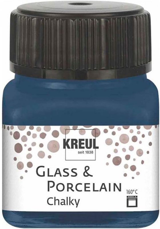 Kreul Glass and porcelain paint Chalky 20 ml - Navy blå - Glas- og porcelænsmaling