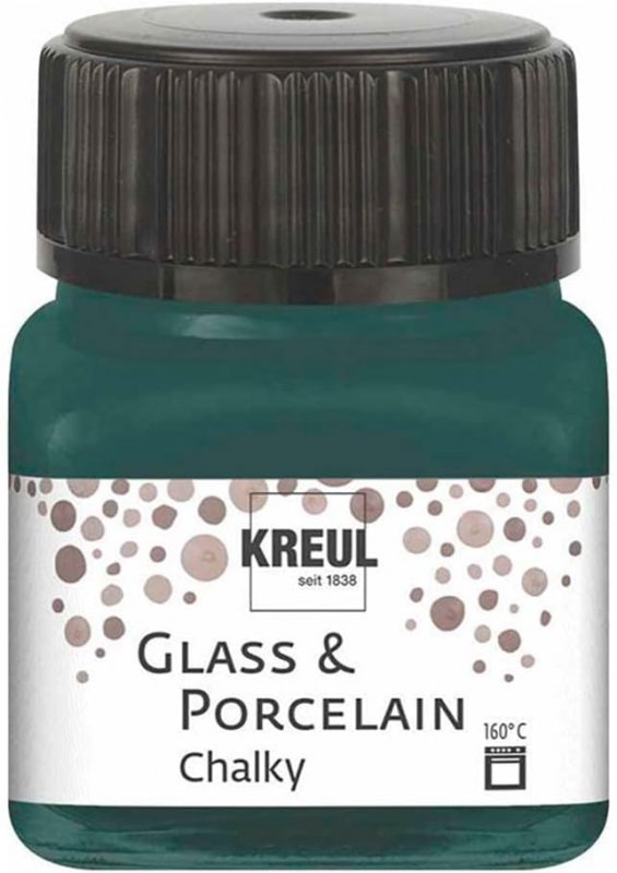 Kreul Glass and porcelain paint Chalky 20 ml - Cottage grøn - Glas- og porcelænsmaling