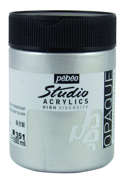 Pebeo Studio Acrylic paint 500 ml - 351 - silver - Akrylfärg