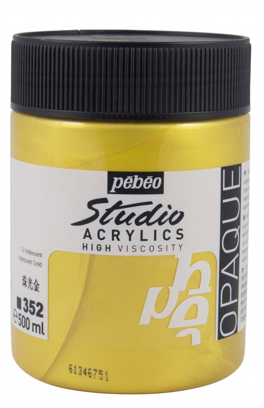 Pebeo Studio Acrylic paint 500 ml - 352 - guld - Akrylfärg