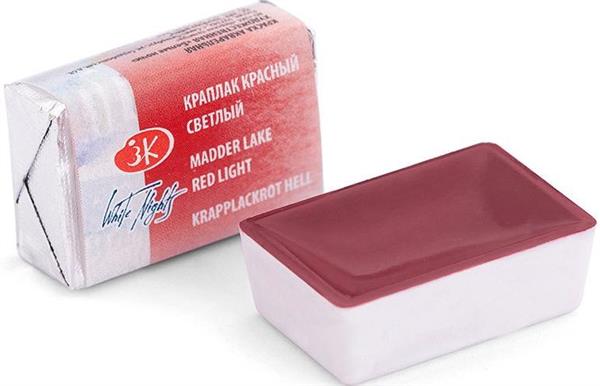 White Nights Watercolour Pan 2.5 ml - Kleuren A-M - Madder Lake rød lys - Akvarelmaling