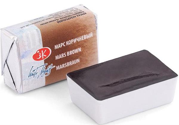 White Nights Watercolour Pan 2.5 ml - Kleuren A-M - Mars brun - Akvarelmaling
