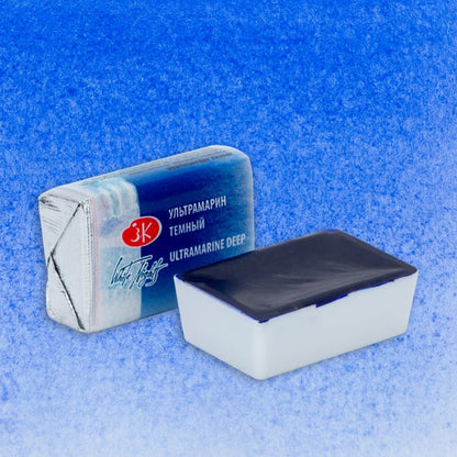 White Nights Watercolour Pan 2.5 ml - Kleuren N-Z - ultramariininsininen tumma - Vesivärit