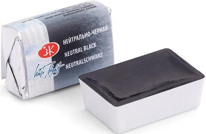 White Nights Watercolour Pan 2.5 ml - Kleuren N-Z - Neutral musta - Vesivärit